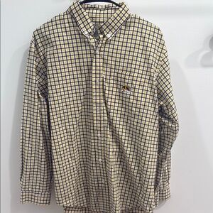 Blue and Yellow Casual Button Down Shirt with Classic Design